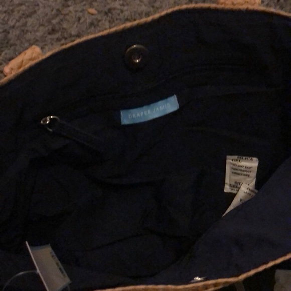 Draper James straw bag with floral scarf - Picture 3 of 6